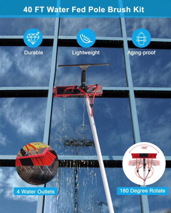 40ft Extendable Water Fed Cleaning Brush Kit - Image 2