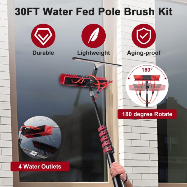 30ft Telescopic Solar Panel & Window Cleaning Kit - Image 8