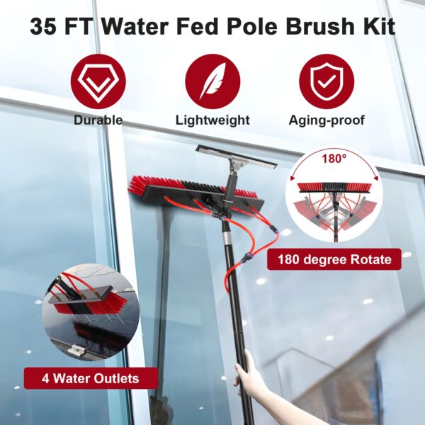 35ft Extendable Solar Panel & Window Cleaning Kit - Image 9
