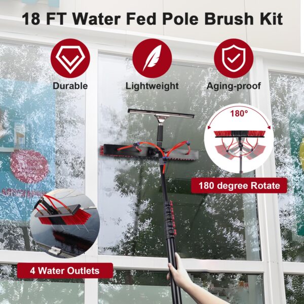 18FT Extendable Water Fed Cleaning Brush Kit - Image 8