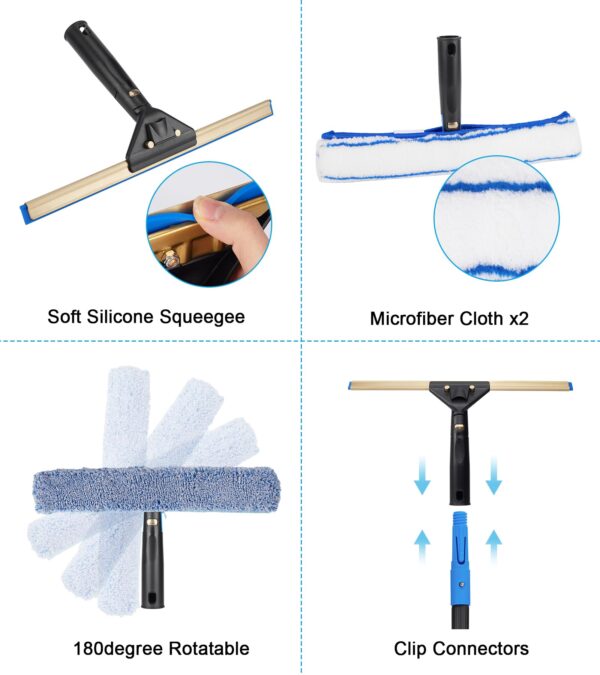 Window Cleaning Kit with Extension Pole & Bucket - Image 9